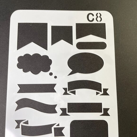 Reusable Art Planner Stencil Banners Flags Speech Bubbles Arrows u Mixed Media - Picture 2 of 3